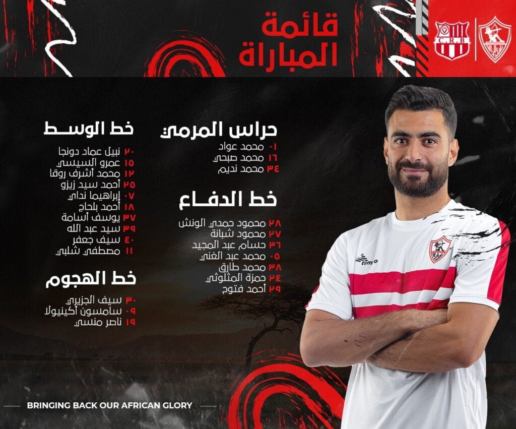 سيناريوهات فيريرا النهائية والأخيرة لمباراة الزمالك ضد شباب بلوزداد الجزائري بدوري الأبطال غدا الجمعة 17 مارس