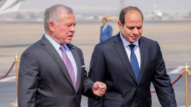 السيسي والعاهل الاردني يدينان العدوان الإسرائيلي ويؤكدان دعم قطر 