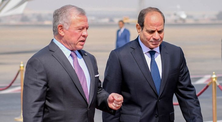 السيسي والعاهل الاردني يدينان العدوان الإسرائيلي ويؤكدان دعم قطر
