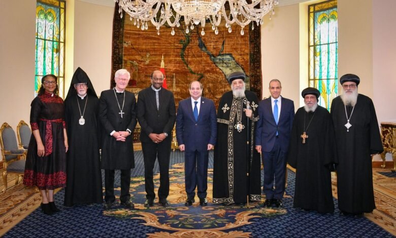 الرئيس السيسي يستقبل وفد مجلس الكنائس العالمي ويؤكد التعايش والسلام