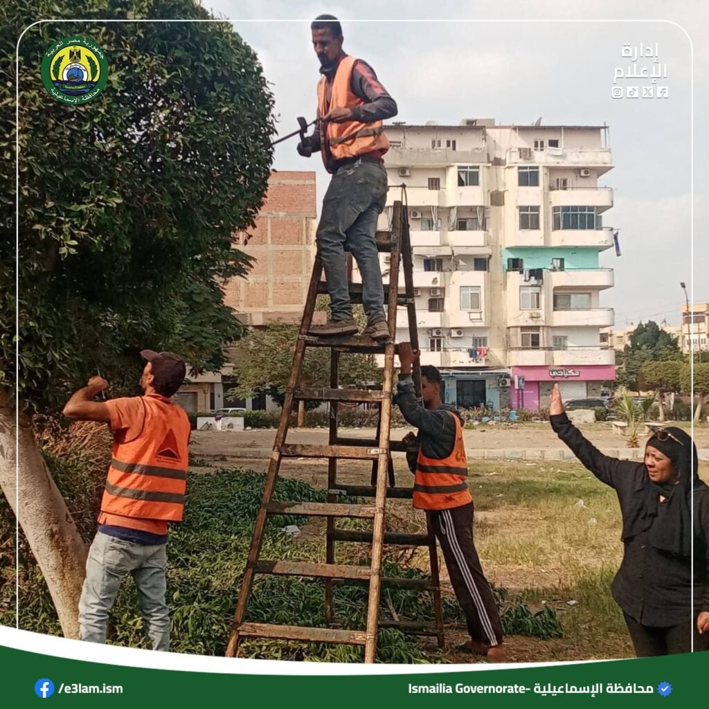 محافظ الإسماعيلية يتابع مواصلة تطوير الحدائق ورفع كفاءة المداخل الرئيسية