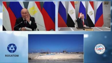 السيسي وبوتين يشاركان في مراسم تركيب وعاء ضغط المفاعل النووي