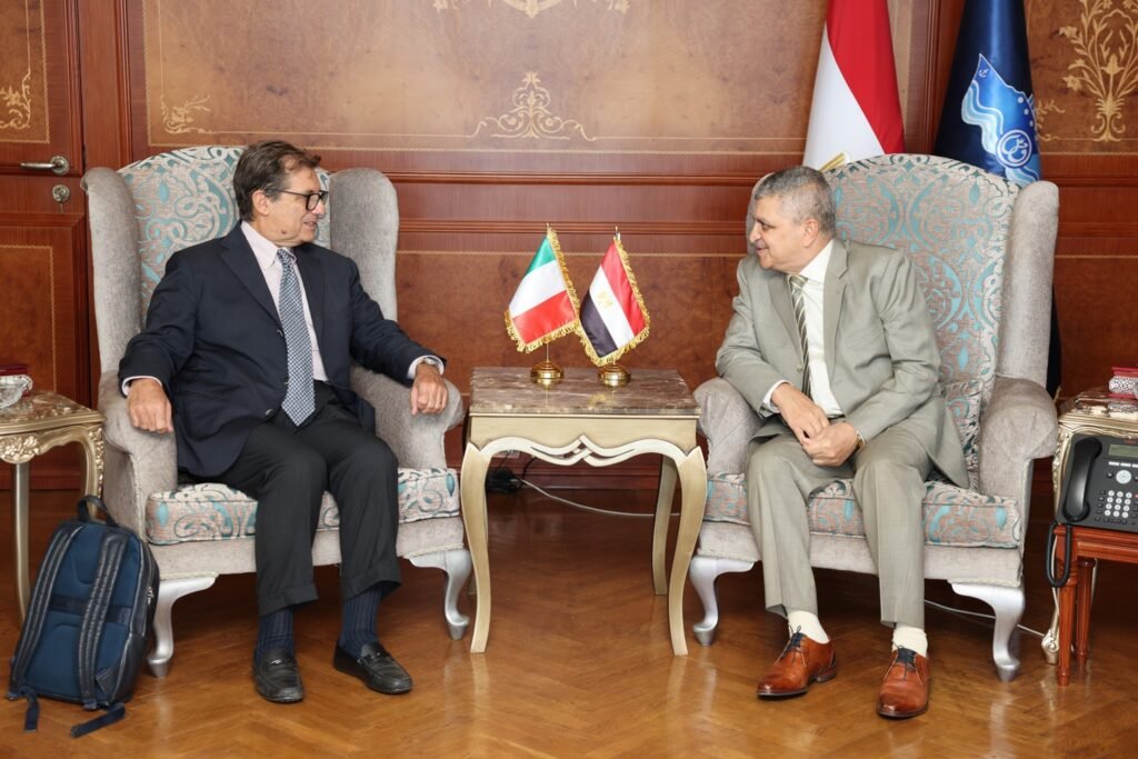 الفريق أسامة ربيع يبحث مع المبعوث الإيطالي لممر IMEC التعاون المشترك 