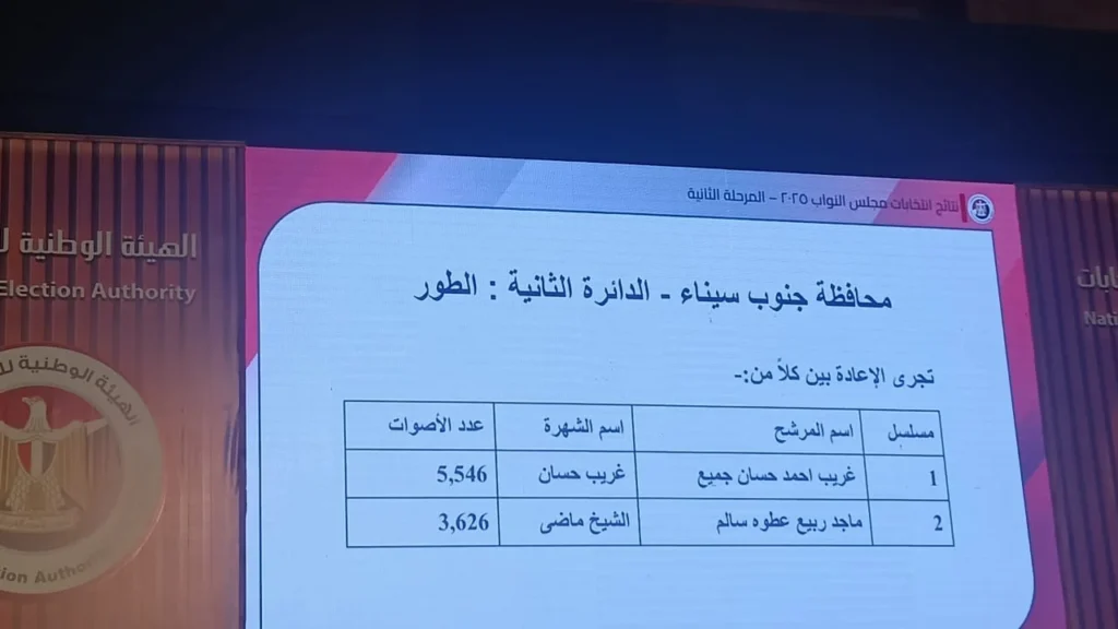 الهيئة الوطنية تعلن نتائج انتخابات النواب بشمال وجنوب سيناء رسميًا