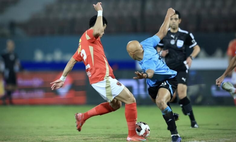 غزل المحلة يتقدم على الأهلي بهدف نظيف بعد مرور 15 دقيقة