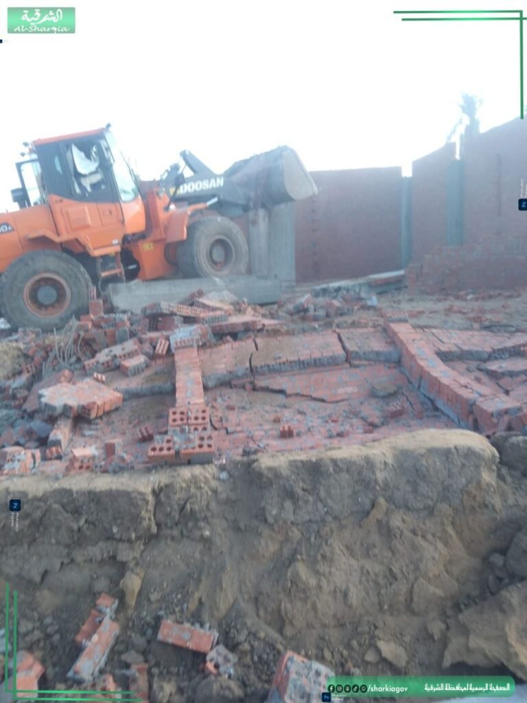 محافظة الشرقية تواصل حملات إزالة التعديات على الأراضي الزراعية وأملاك الدولة في ثامن أيام الموجة 28