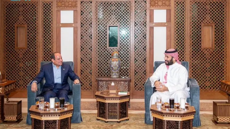 الرئيس عبد الفتاح السيسي يلتقي ولي العهد السعودي في جدة ويبحثان تطورات الوضع الراهن في غزة