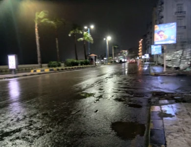  أمطار غزيرة ورياح نشطة تضرب الإسكندرية وانخفاض ملحوظ في درجات الحرارة