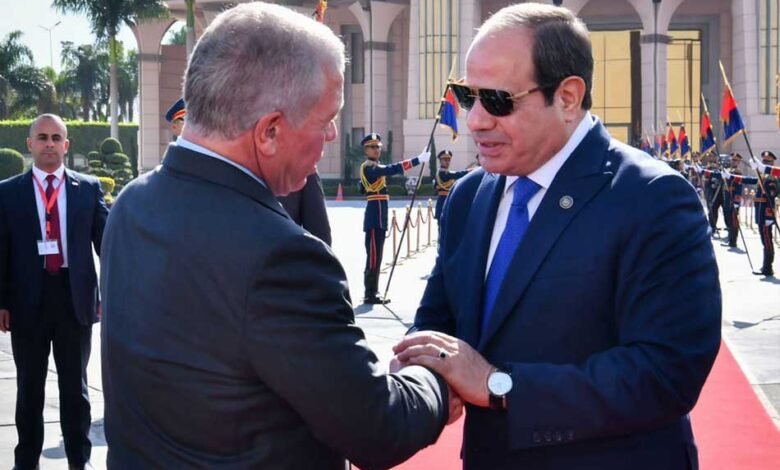 السيسي للملك عبدالله مصر ترى أمن الأردن جزءاً لا يتجزأ من أمنها القومي