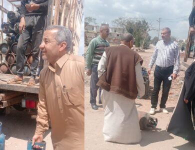 وكيل اول وزارة التموين بالشرقية يستجيب فوراً لنداء أهالي العزبة البيضة ويوزع أسطوانات الغاز
