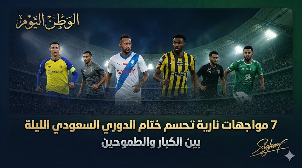 7 مواجهات نارية تحسم ختام الدوري السعودي الليلة بين الكبار والطموحين