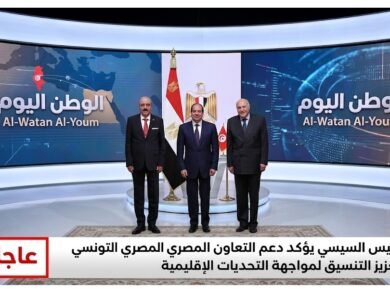 الرئيس السيسي يؤكد دعم التعاون المصري التونسي وتعزيز التنسيق لمواجهة التحديات الإقليمية