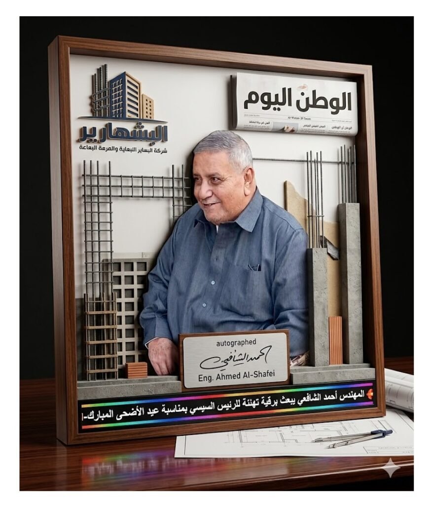 المهندس أحمد الشافعي يبعث برقية تهنئة للرئيس السيسي بمناسبة عيد الأضحى المبارك