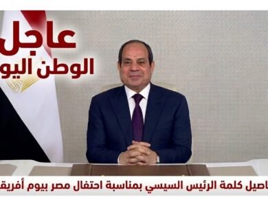 تفاصيل كلمة الرئيس السيسي بمناسبة احتفال مصر بيوم أفريقيا