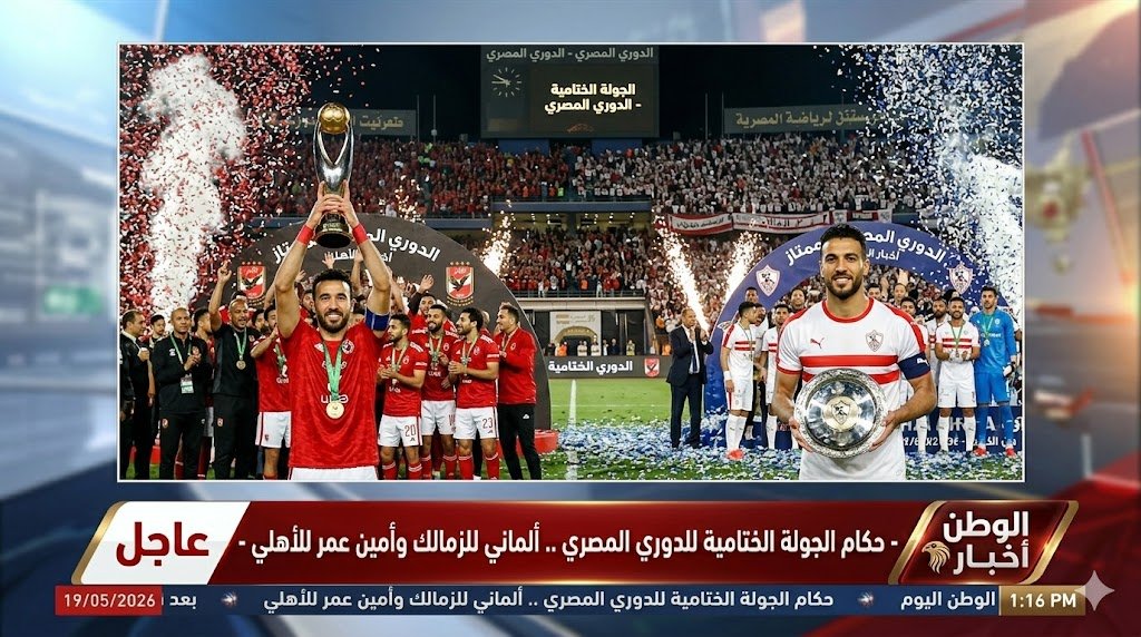 حكام الجولة الختامية للدوري المصري .. ألماني للزمالك وأمين عمر للأهلي