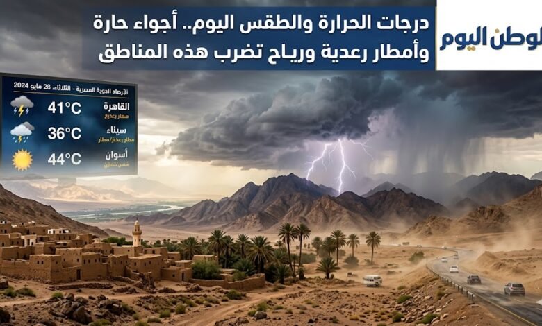 درجات الحرارة والطقس اليوم.. أجواء حارة وأمطار رعدية ورياح تضرب هذه المناطق