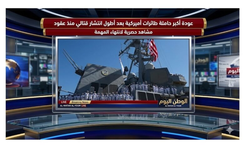 عودة أكبر حاملة طائرات أميركية بعد أطول انتشار قتالي منذ عقود
