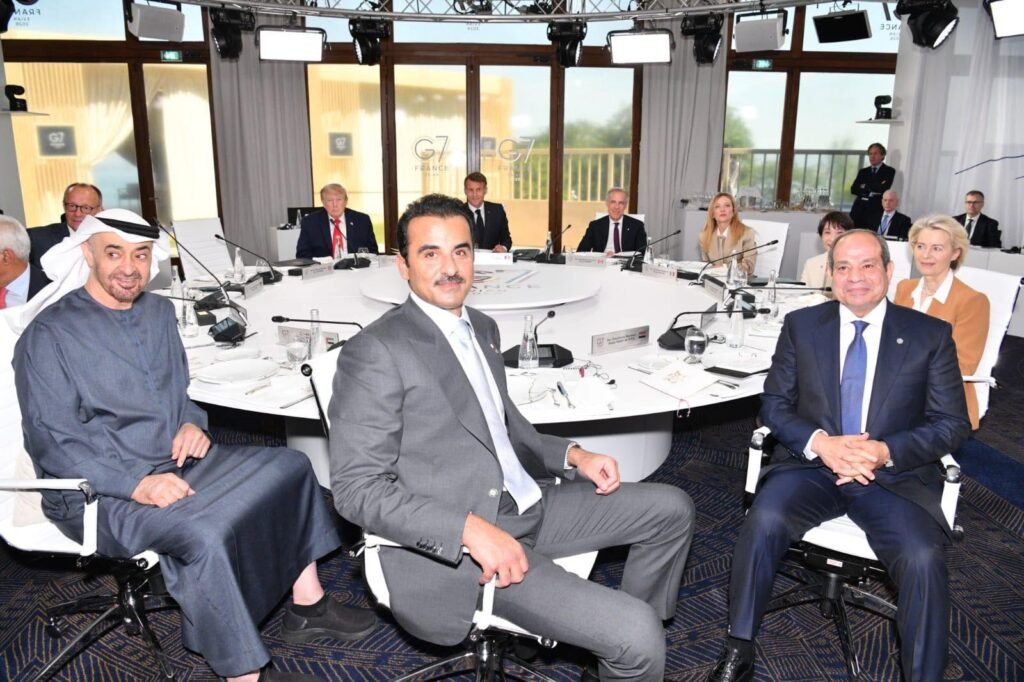 الرئيس السيسي يشارك في جلسة قمة السبع بحضور ترامب حول الاستقرار في الشرق الأوسط في مدينة إيفيان الفرنسية