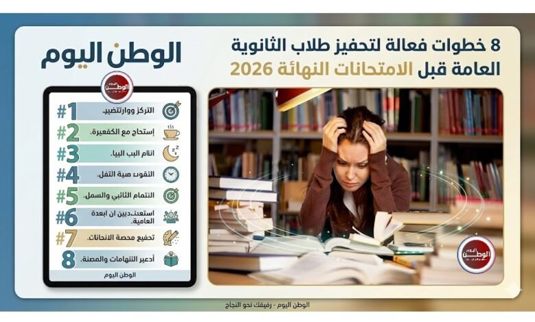 8 خطوات فعالة لتحفيز طلاب الثانوية العامة قبل الامتحانات النهائية 2026