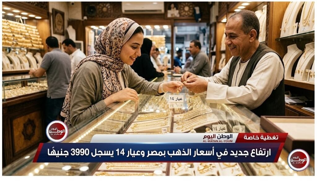 ارتفاع جديد في أسعار الذهب بمصر وعيار 14 يسجل 3990 جنيهًا 