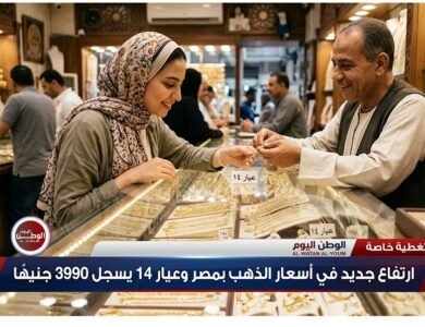 ارتفاع جديد في أسعار الذهب بمصر وعيار 14 يسجل 3990 جنيهًا