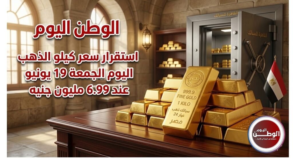 استقرار سعر كيلو الذهب اليوم الجمعة 19 يونيو 2026 عند 6.99 مليون جنيه