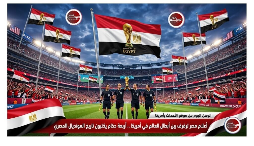 اعلام مصر ترفرف بين أبطال العالم في امريكا .. أربعة حكام يكتبون تاريخ المونديال المصري