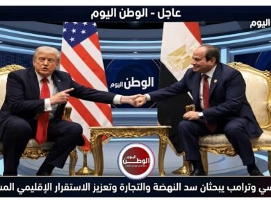 السيسي وترامب يبحثان سد النهضة والتجارة وتعزيز الاستقرار الإقليمي المشترك