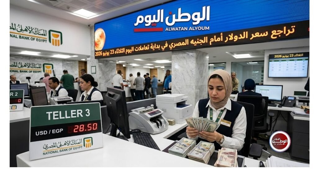 تراجع سعر الدولار أمام الجنيه المصري في بداية تعاملات اليوم الثلاثاء 23 يونيو 2026