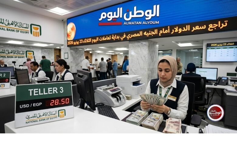 تراجع سعر الدولار أمام الجنيه المصري في بداية تعاملات اليوم الثلاثاء 23 يونيو 2026