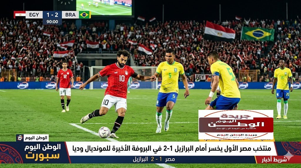 منتخب مصر الاول يخسر أمام البرازيل 2-1 في البروفة الأخيرة للمونديال وديا