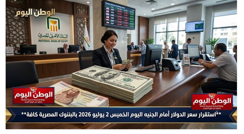 استقرار سعر الدولار أمام الجنيه اليوم الخميس 2 يوليو 2026 بالبنوك المصرية كافة