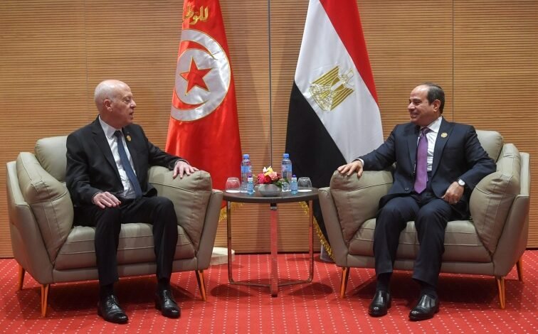 الرئيس السيسي يؤكد تضامن مصر مع تونس ويبحث مع قيس سعيد تطورات المنطقة المشتركة