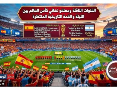 القنوات الناقلة ومعلقو نهائي كأس العالم بين إسبانيا والأرجنتين الليلة والقمة التاريخية المنتظرة