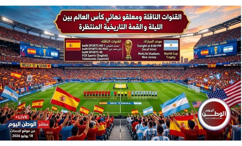 القنوات الناقلة ومعلقو نهائي كأس العالم بين إسبانيا والأرجنتين الليلة والقمة التاريخية المنتظرة