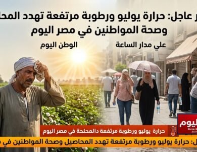 تحذير عاجل حرارة يوليو ورطوبة مرتفعة تهدد المحاصيل وصحة المواطنين في مصر اليوم