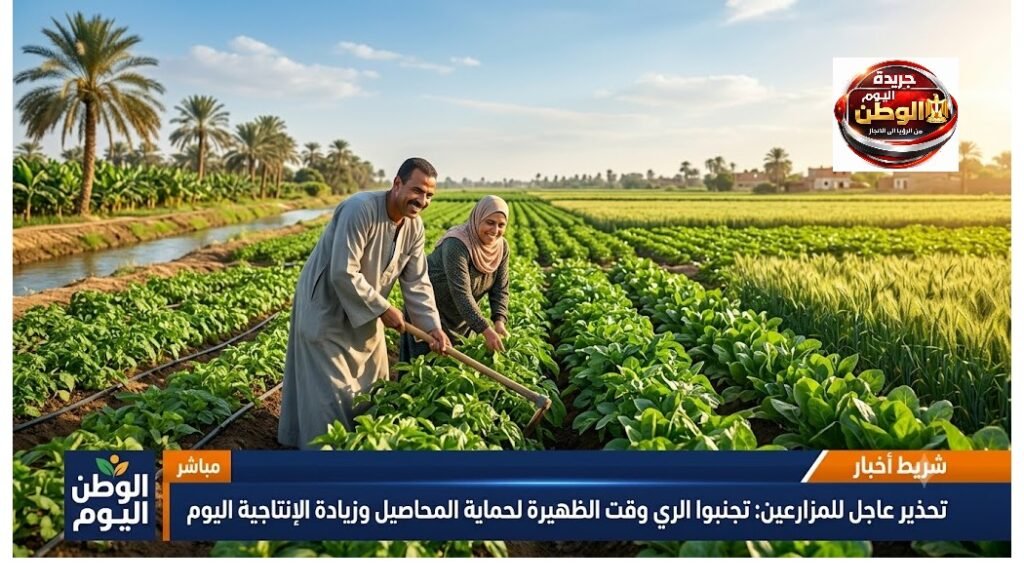 تحذير عاجل للمزارعين تجنبوا الري وقت الظهيرة لحماية المحاصيل وزيادة الإنتاجية اليوم
