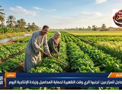 تحذير عاجل للمزارعين تجنبوا الري وقت الظهيرة لحماية المحاصيل وزيادة الإنتاجية اليوم