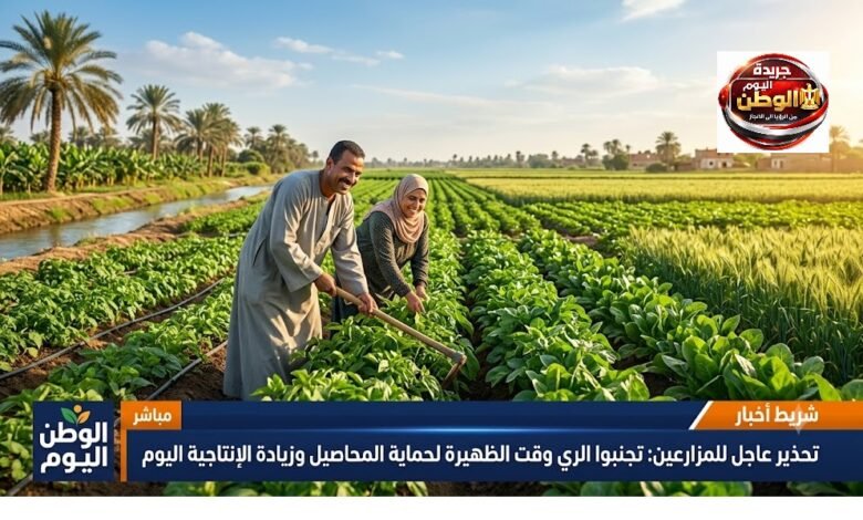 تحذير عاجل للمزارعين تجنبوا الري وقت الظهيرة لحماية المحاصيل وزيادة الإنتاجية اليوم