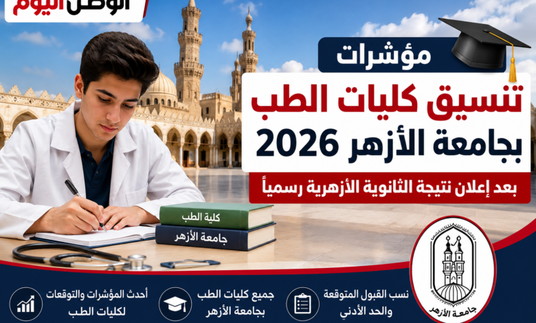 مؤشرات تنسيق كليات الطب بجامعة الأزهر 2026 بعد إعلان نتيجة الثانوية الأزهرية رسميًا