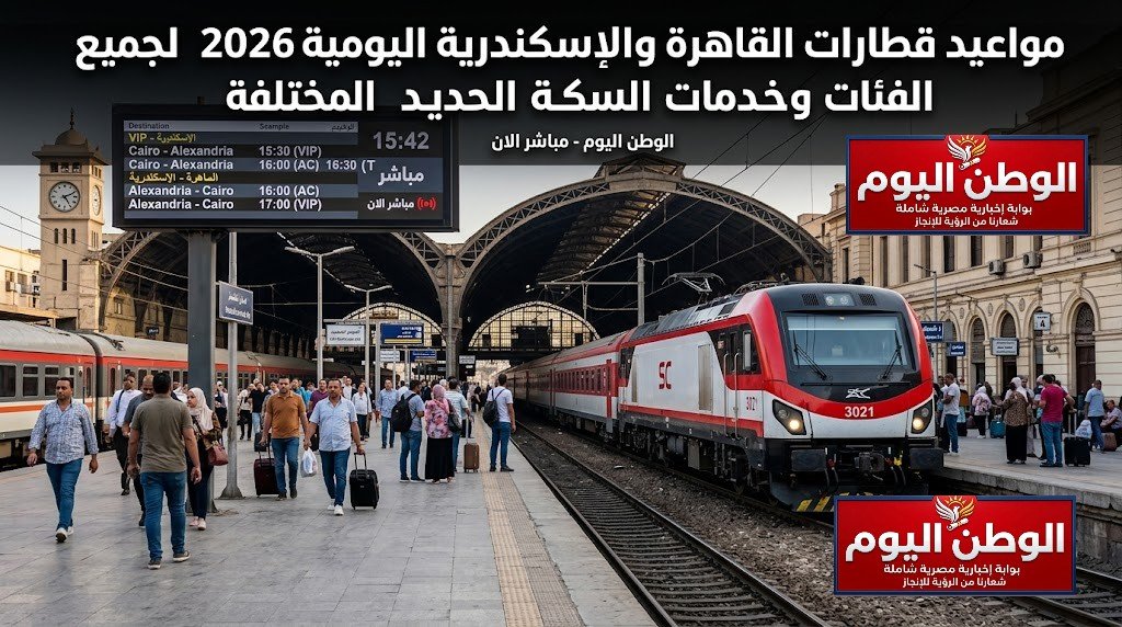 مواعيد قطارات القاهرة والإسكندرية اليومية 2026 لجميع الفئات وخدمات السكة الحديد المختلفة