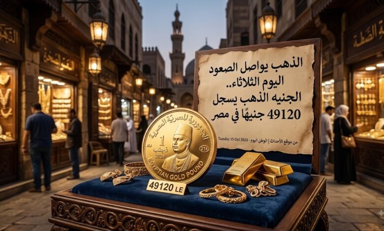 الذهب يواصل الصعود اليوم الثلاثاء.. الجنيه الذهب يسجل 49120 جنيهًا في مصر