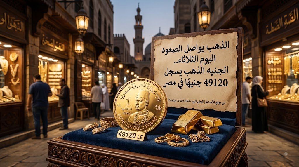 الذهب يواصل الصعود اليوم الثلاثاء.. الجنيه الذهب يسجل 49120 جنيهًا في مصر