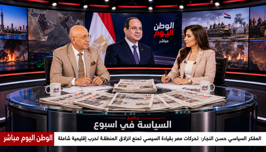 المفكر السياسي حسن النجار تحركات مصر بقيادة السيسي تمنع انزلاق المنطقة لحرب إقليمية شاملة