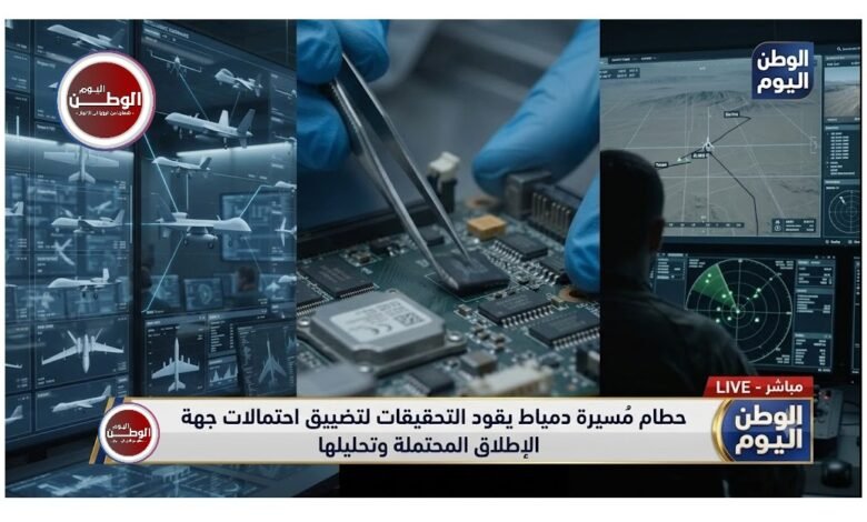حطام مُسيرة دمياط يقود التحقيقات لتضييق احتمالات جهة الإطلاق المحتملة وتحليلها