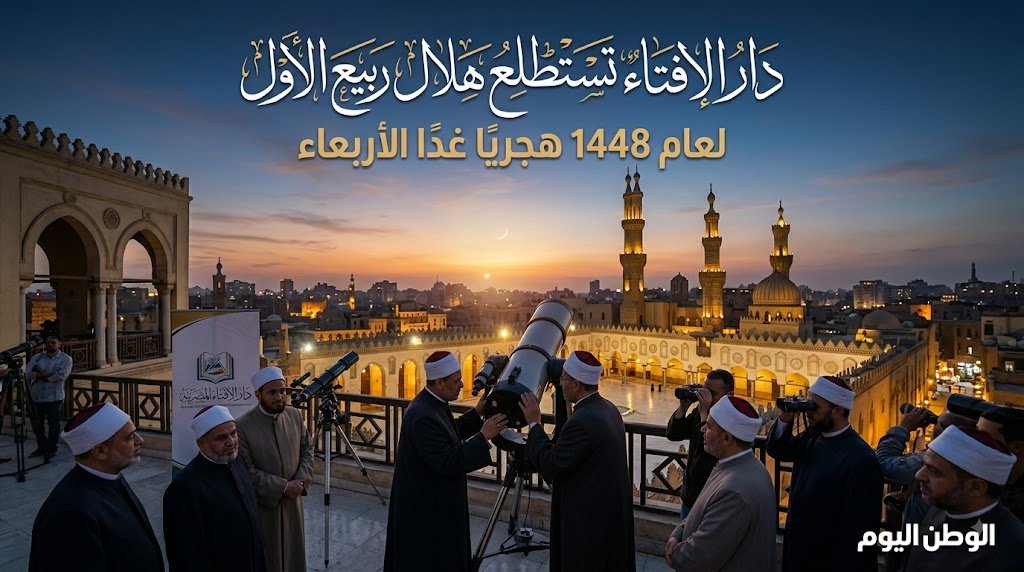 دار الإفتاء تستطلع هلال ربيع الأول لعام 1448 هجريًا غدًا الأربعاء