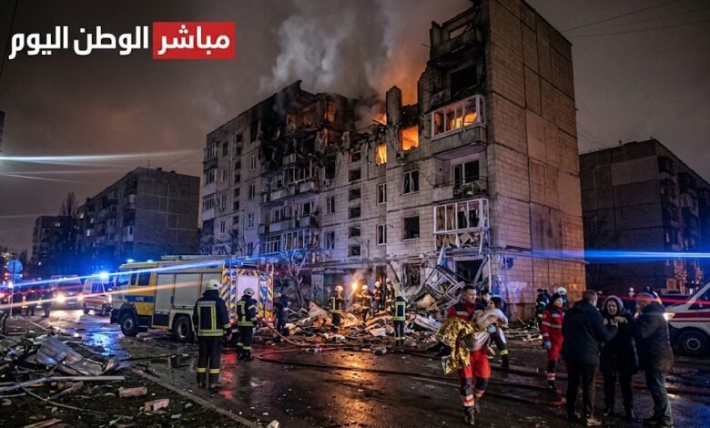 ليلة دامية في كييف.. صواريخ روسية تقتل وتصيب مدنيين وتدمر مباني سكنية