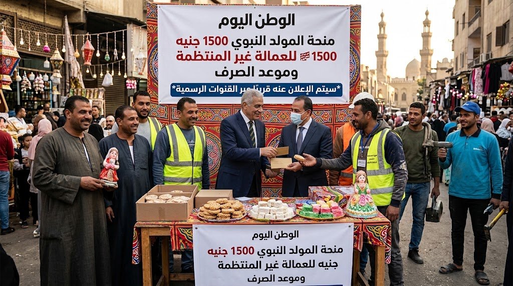 منحة المولد النبوي 1500 جنيه للعمالة غير المنتظمة وموعد الصرف