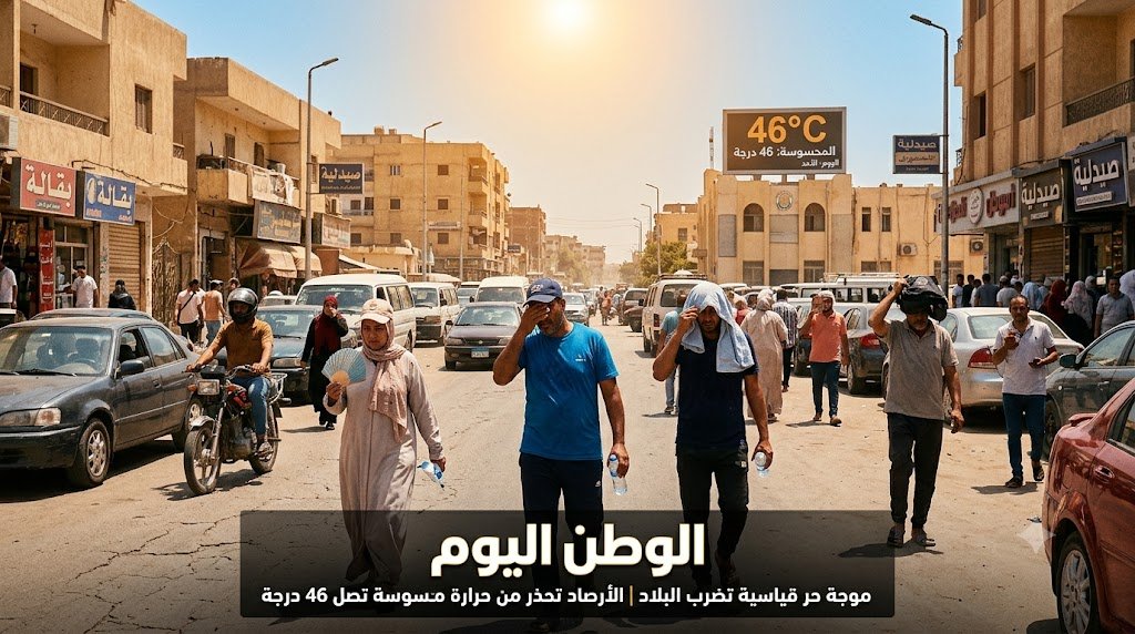 موجة حر قياسية تضرب البلاد اليوم الأحد والأرصاد تحذر من محسوسة تصل 46 درجة