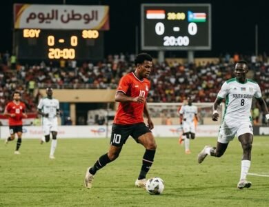 20 دقيقة من عمر مباراة مصر وجنوب السودان ومازال التعادل قائم